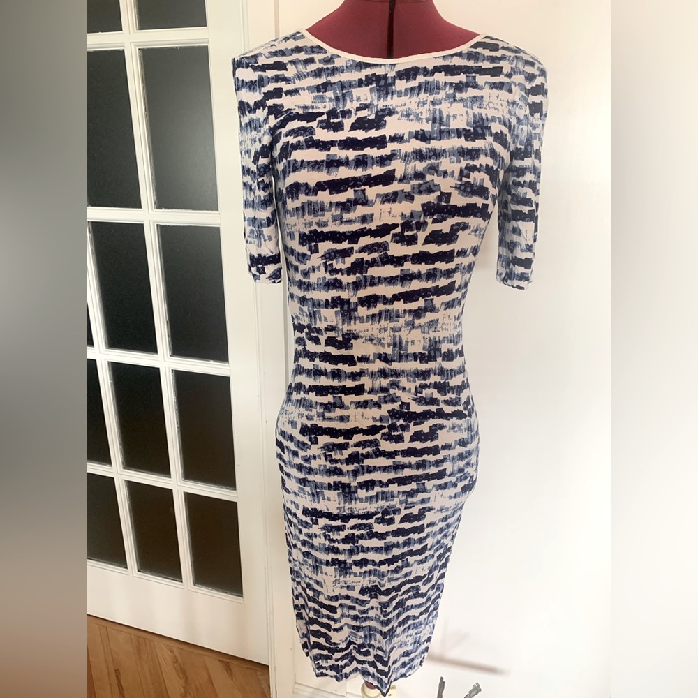 Sam & Lavi Blue and White Stretchy Dress